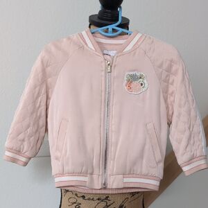 Chloe Pink Quilted Bomber Jacket
